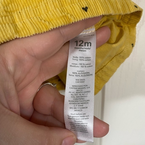 Carters - Yellow Corduroy Jumper Dress - Picture 9 of 9